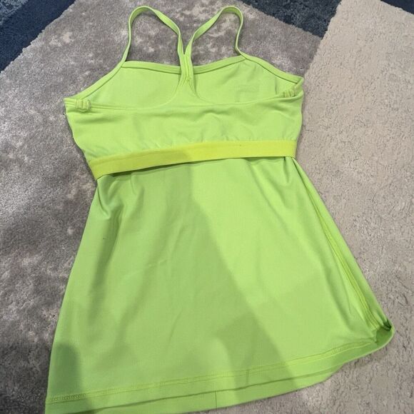 Lululemon Womens 6 Power Y Ray Neon Lime Green Color Luon Racerback - Picture 7 of 8